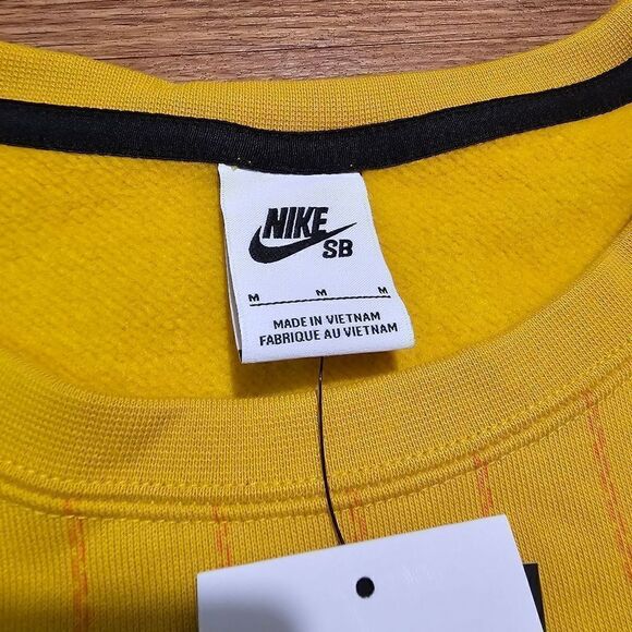 Nike SB Skate Crew Sweatshirt Unisex Women's M Yellow Pullover Fleece DH2636-743 - Picture 4 of 8